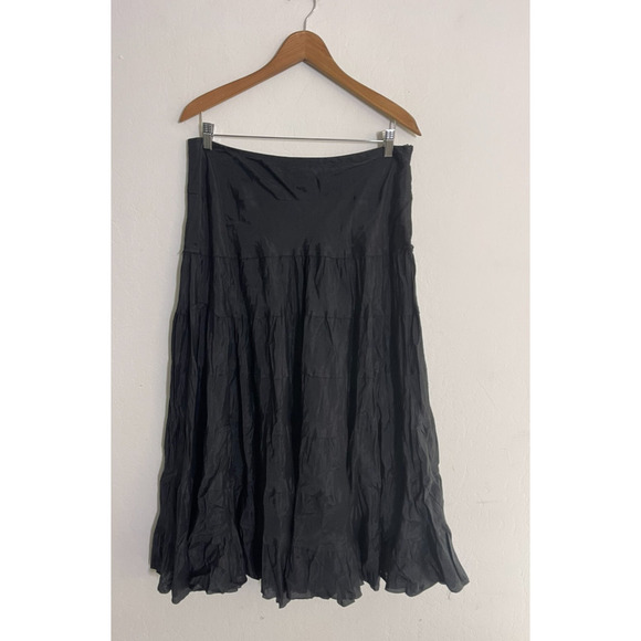 Bohemian Cafe 16 Midi Skirt Tiered Boho Side Zipper Flowy Hippie Coastal Boho - Picture 2 of 8